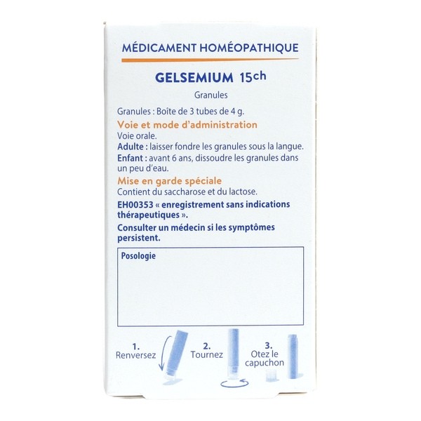 Boiron Gelsemium pack de granules homéopathiques