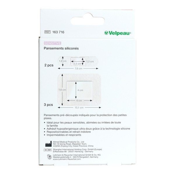 Velpeau Sensitive pansements siliconés pré découpés