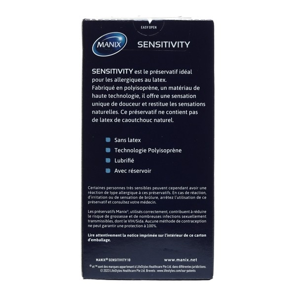 Manix Sensitivity préservatifs sans latex
