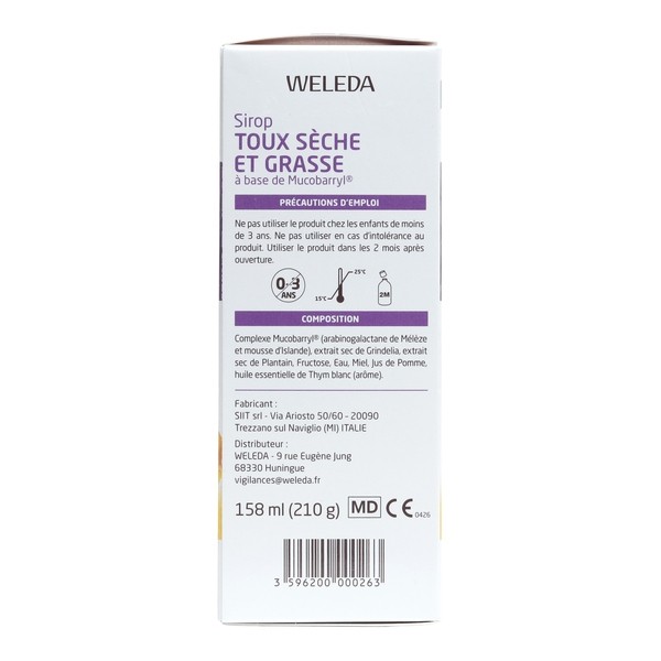 Weleda Sirop toux sèche et grasse