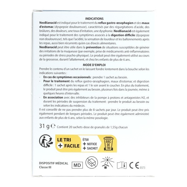 Aboca NéoBianacid sachets dose