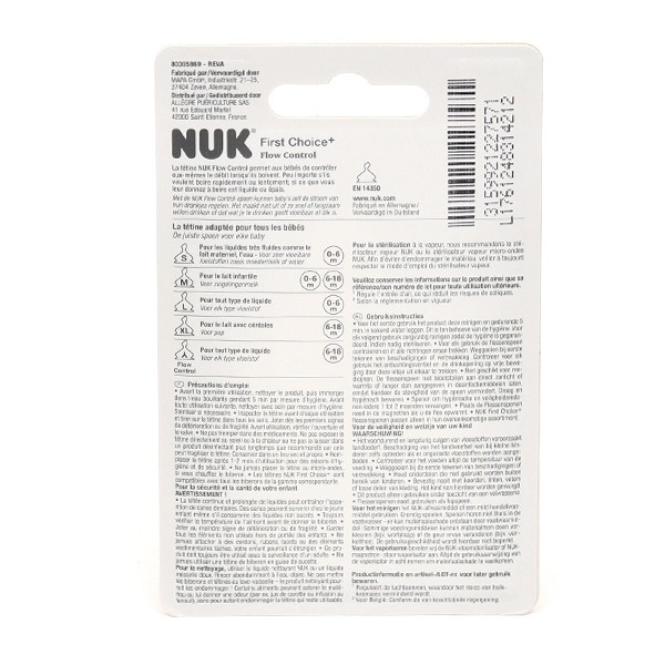 Nuk First Choice+ 6-18 mois 2 tétines silicone
