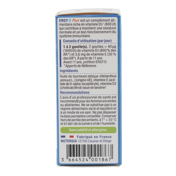 Nutergia Ergy D Plus gouttes buvables