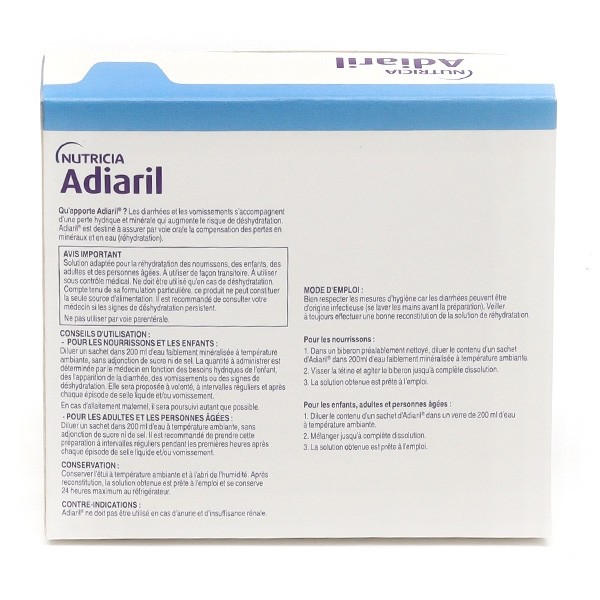 Adiaril solution de réhydratation pour bébé sachets