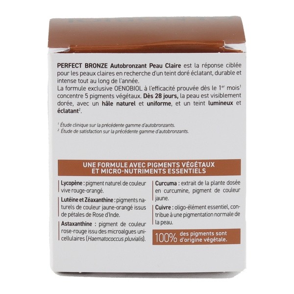 Oenobiol Perfect Bronze Autobronzant peau claire capsules