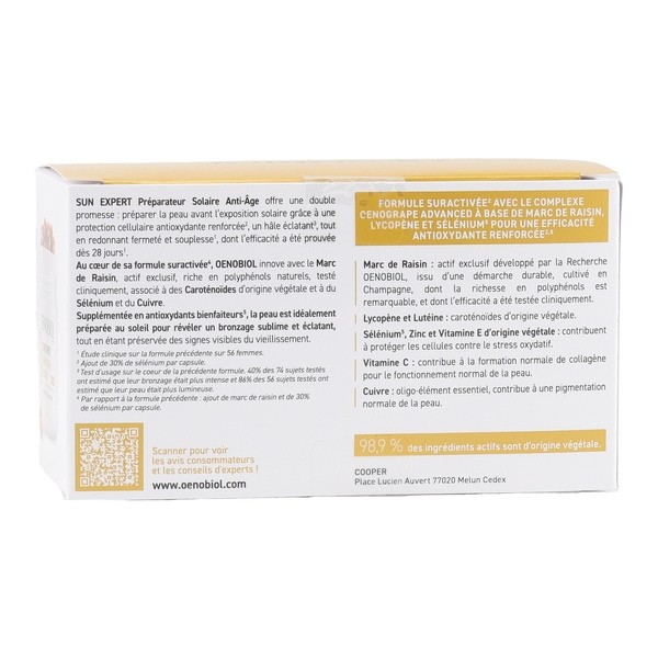 Oenobiol Sun Expert Préparateur solaire anti âge capsules