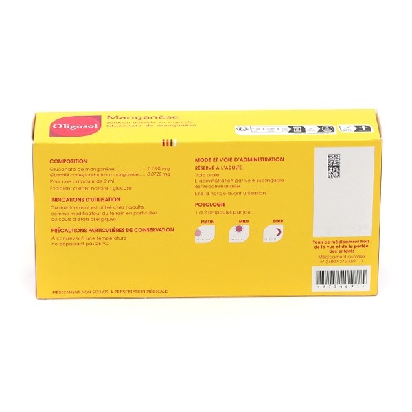 Oligosol manganèse ampoules