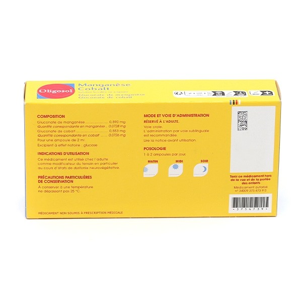 Oligosol Manganèse Cobalt ampoule