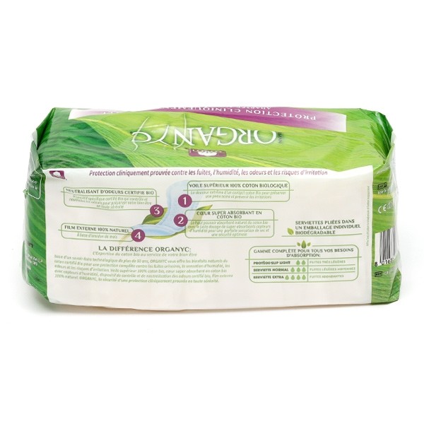 Organyc Serviettes Fuites urinaires Normal 3 gouttes