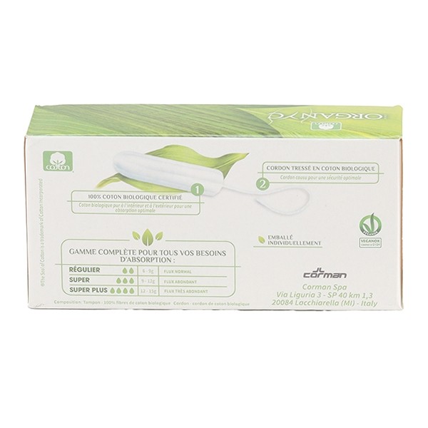 Organyc Tampons coton bio Super