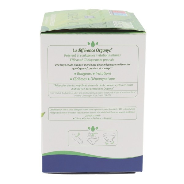 Organyc Coton Bio serviettes hygiéniques Flux abondant