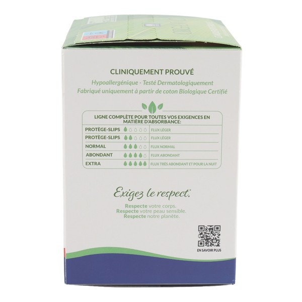 Organyc Coton Bio serviettes hygiéniques Flux abondant