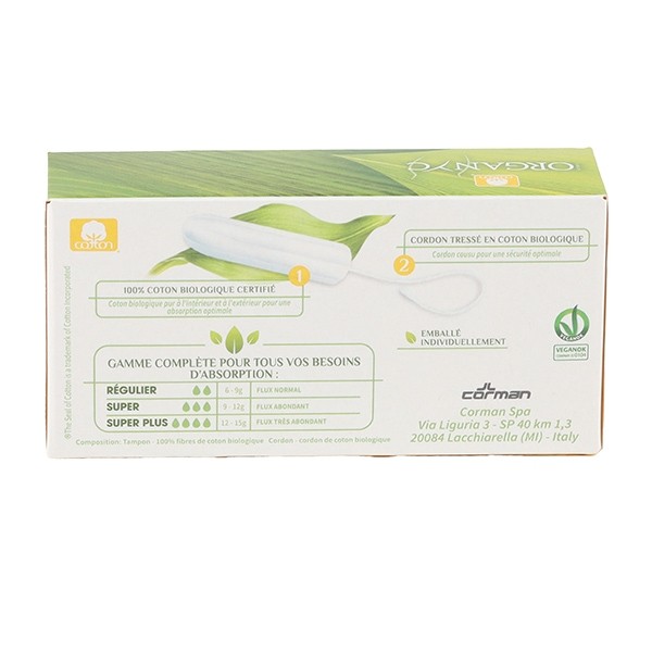 Organyc Tampons Régulier Coton Bio