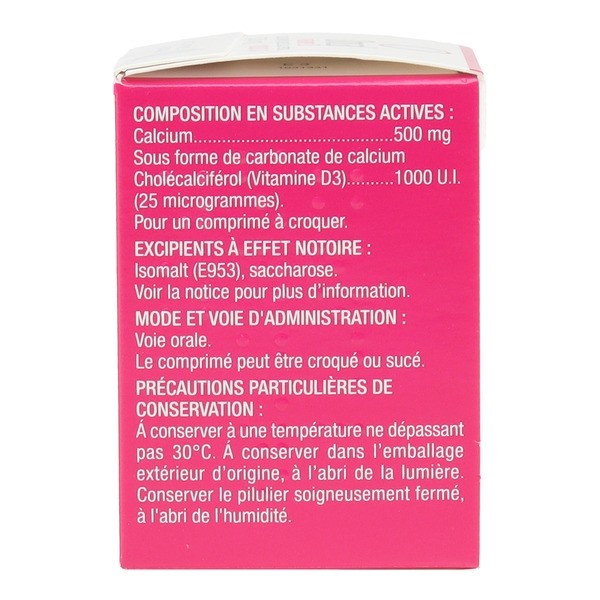Orocal Vitamine D3 500 mg/1000 UI comprimés à croquer