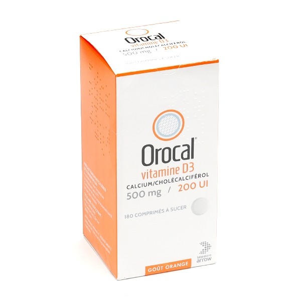 Orocal vitamine D3 500 mg/200 UI comprimés à sucer