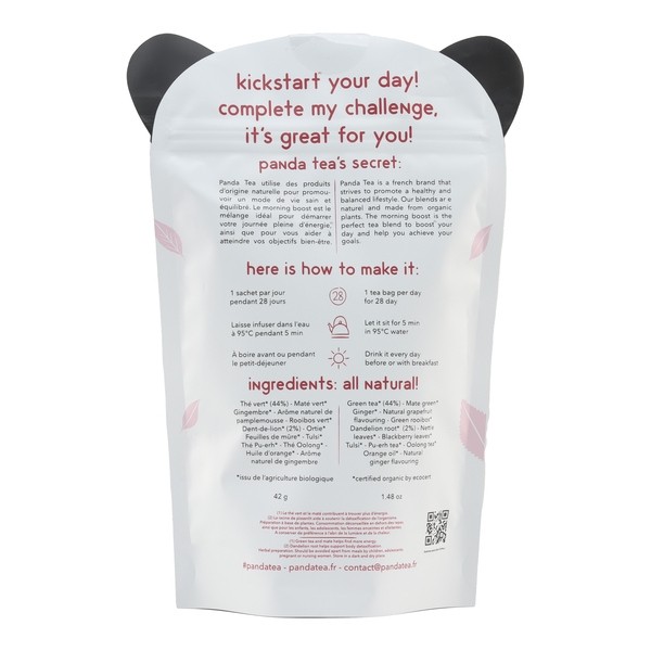 Panda Tea Morning Boost Thé vert détox bio sachets