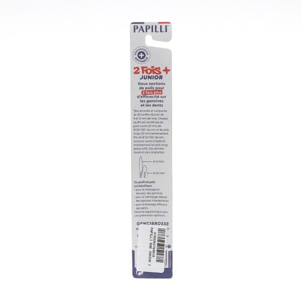 Papilli Brosse à dents 2 Fois Plus Junior