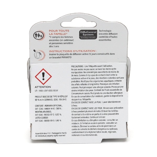 Parakito Recharge bracelet anti moustique