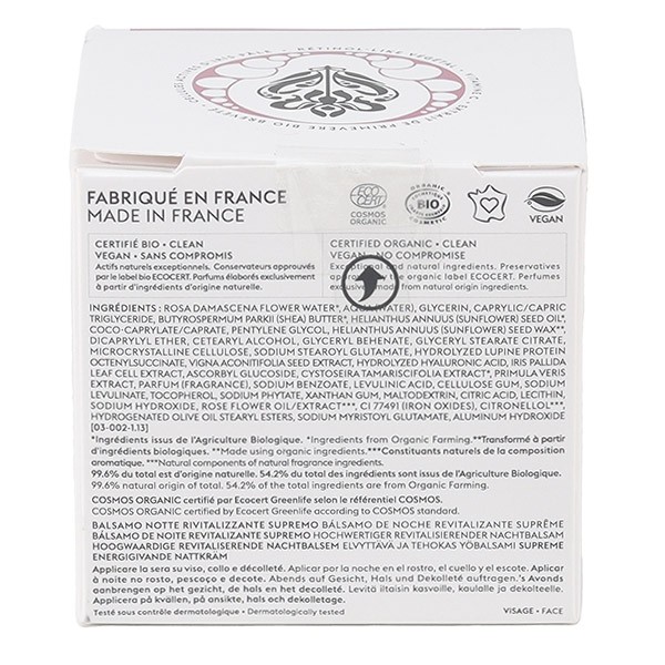 Patyka Age global supreme Baume nuit revitalisant suprême bio