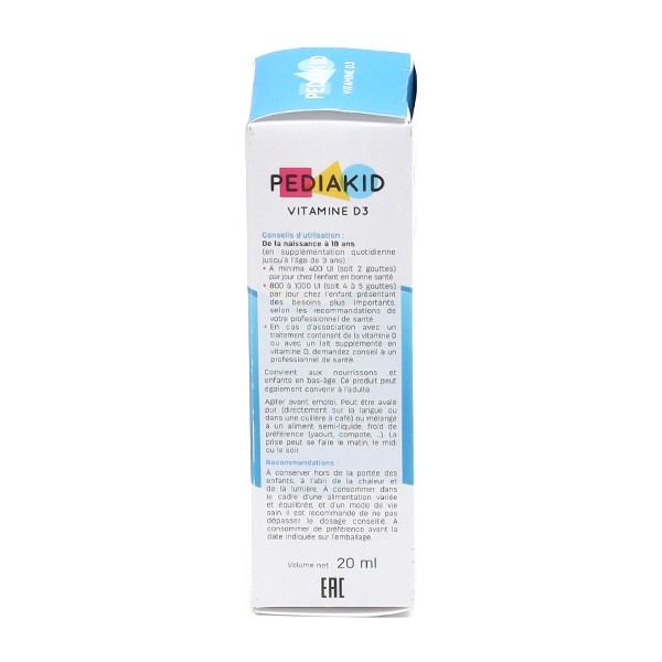 Pediakid Vitamine D3 200 UI gouttes buvables