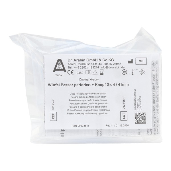 Pessaire Cube perforé Dr Arabin