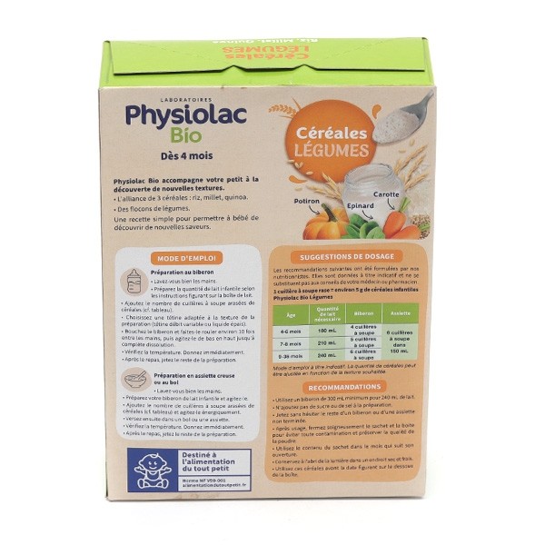Physiolac Bio Céréales Légumes