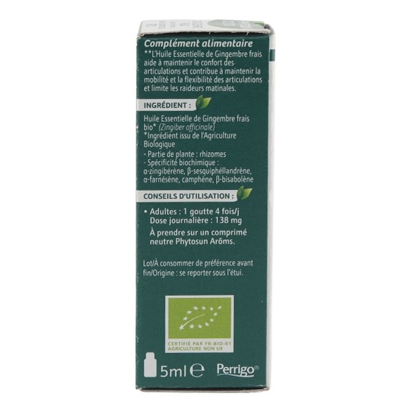 Phytosun Arôms huile essentielle Gingembre Bio