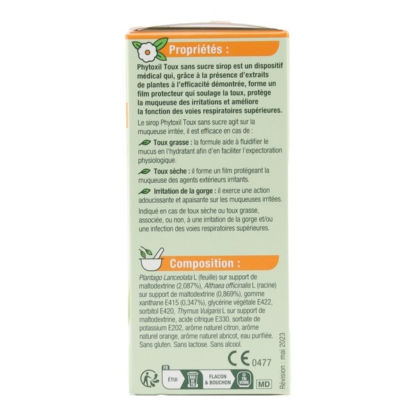 Phytoxil toux sirop sans sucre