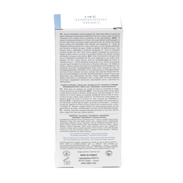 Phyt's crème hydratante 24h Bio