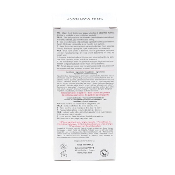 Phyt's Douceur Jour Soin Matifiant Bio