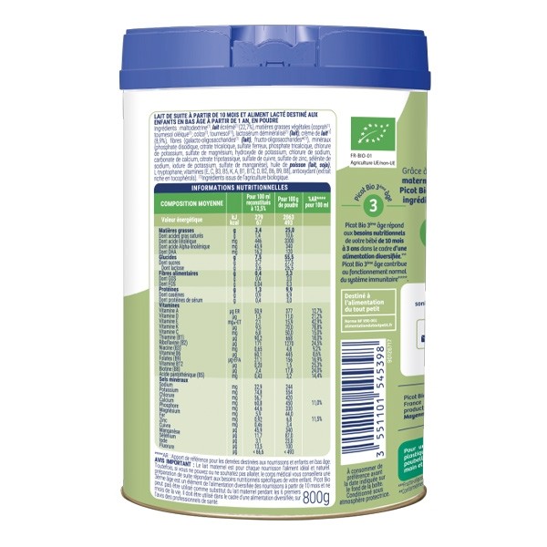 Picot lait 3ème âge bio