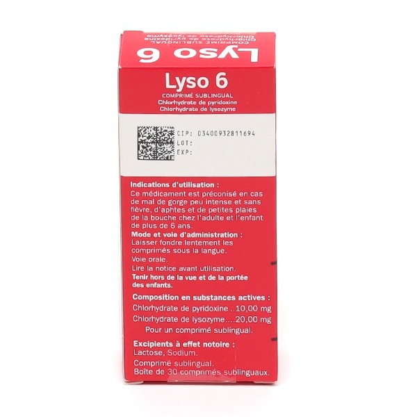 Lyso 6 Aphtes comprimé à sucer