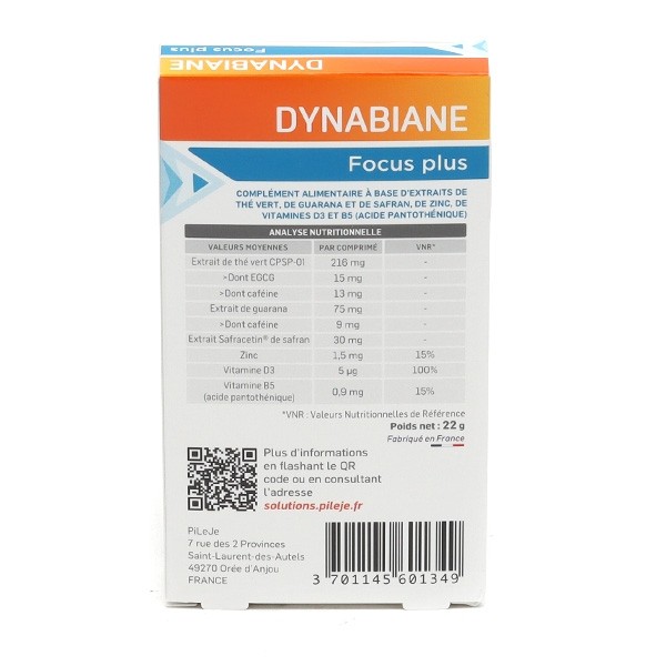 PiLeJe Dynabiane Focus plus comprimés