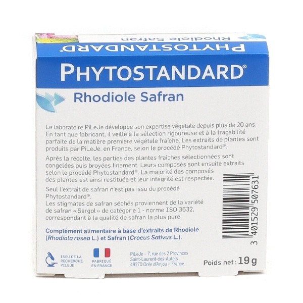 Pileje Phytostandard rhodiole safran comprimés