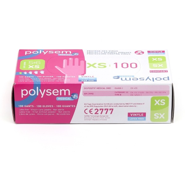 Gants en vinyle non poudrés