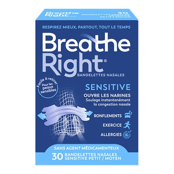 Breathe Right Sensitive bandelettes nasales