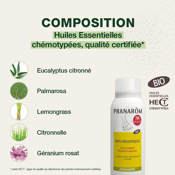 Pranarom Aromapic spray corporel anti-moustique bio