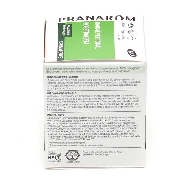 Pranarom Aromaforce baume pectoral Bio