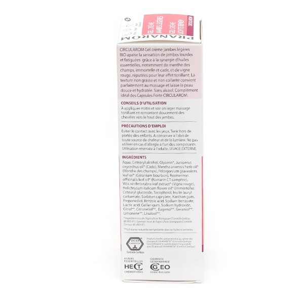 Pranarom Circularom Gel crème Jambes légères Bio