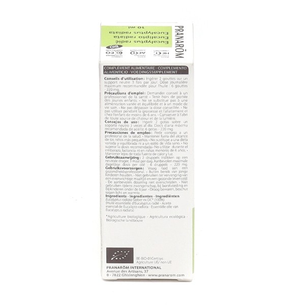 Pranarom huile essentielle Eucalyptus radié Bio