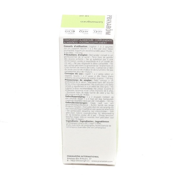 Pranarom Huile essentielle Lemongrass