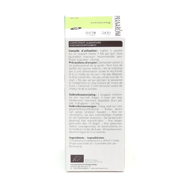 Pranarom huile essentielle de Ravintsara Bio