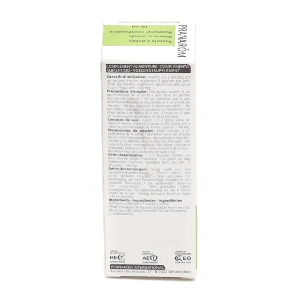 Pranarom huile essentielle Romarin à cinéole