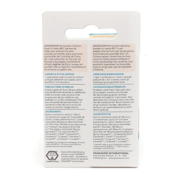 Pranarom Verrucarom Solution pieds et mains Bio