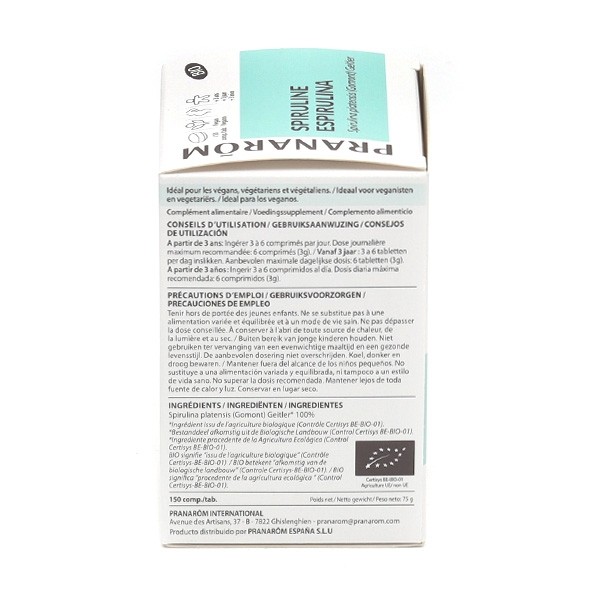 Pranarom spiruline Bio comprimés