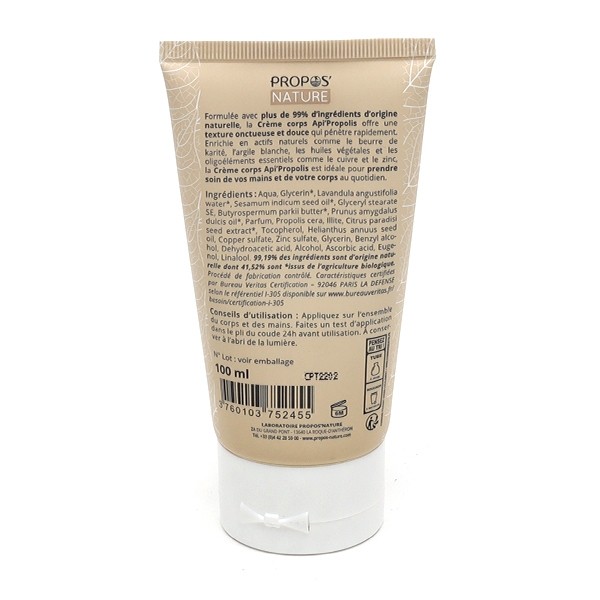 Propos Nature Api Propolis crème mains et corps Bio