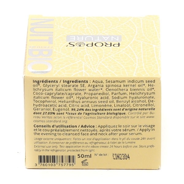 Propos Nature Pur Immortelle Crème nuit Bio
