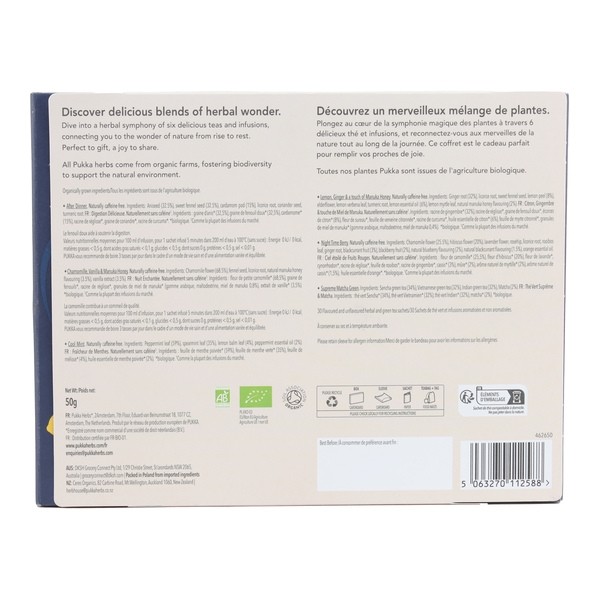 Pukka écrin découverte thé et infusions bio sachets