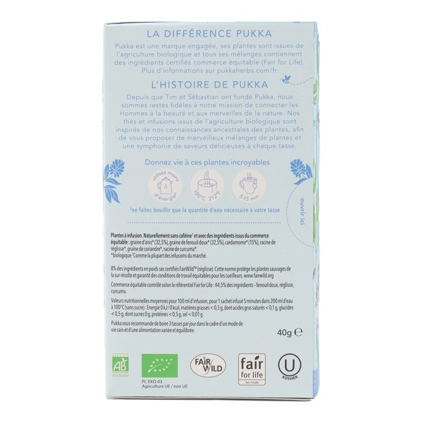 Pukka Tisane Digestion délicieuse biologique sachets