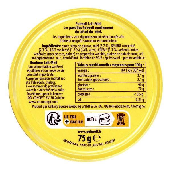 Pulmoll pastilles Lait et miel